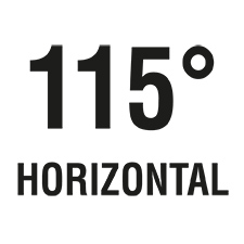 Der horizontale Blickwinkel beträgt 115°