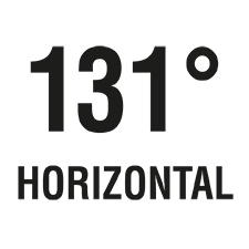 Der horizontale Blickwinkel beträgt 131°