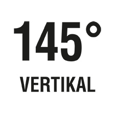 Der vertikale Blickwinkel beträgt 145°