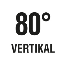 Der vertikale Blickwinkel beträgt 80°