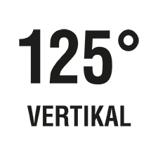 Der vertikale Blickwinkel beträgt 125°