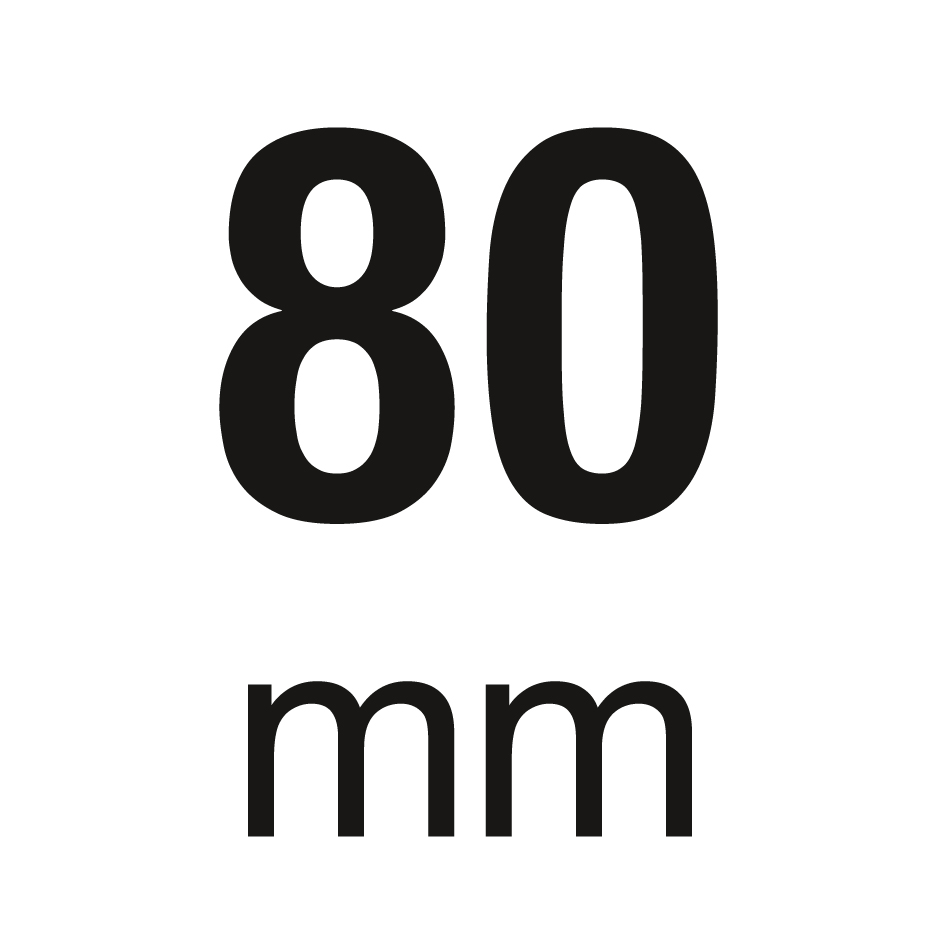 Die Einbautiefe beträgt 80 mm