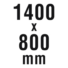Abmessungen: 1400 x 800 mm