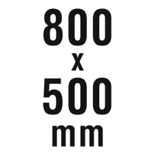 Abmessungen: 800 x 500 mm