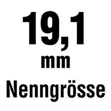 Die Nenngröße beträgt 19,1 mm.