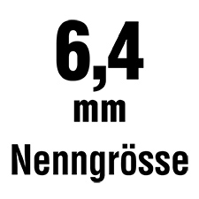 Die Nenngröße beträgt 6,4 mm.