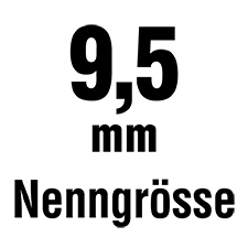 Die Nenngröße beträgt 9,5 mm.