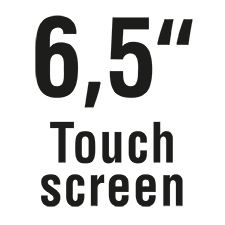 Berührungsempfindliches 6,5“/16,5 cm Touchscreen Display, das sich einfach durch ein kurzes Antippen bedienen lässt