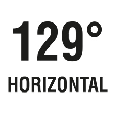 Der horizontale Blickwinkel beträgt 129°
