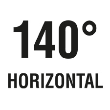 Der horizontale Blickwinkel beträgt 140°