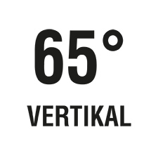 Der vertikale Blickwinkel beträgt 65°