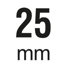 Die Einbautiefe beträgt 25 mm