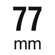 Die Einbautiefe beträgt 77 mm