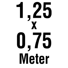 Abmessungen: 1,25 x 0,75 m