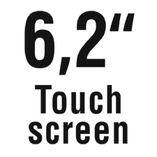 Berührungsempfindliches 6,2“/15,7 cm Touchscreen Display, das sich einfach durch ein kurzes Antippen bedienen lässt