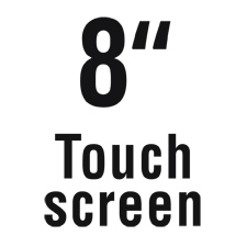Berührungsempfindliches 8“/20,3 cm Touchscreen Display, das sich einfach durch ein kurzes Antippen bedienen lässt