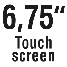 Berührungsempfindliches 6,75“/17,1 cm Touchscreen Display, das sich einfach durch ein kurzes Antippen bedienen lässt