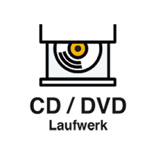 Eingebautes Laufwerk zur Wiedergabe von CDs und DVDs