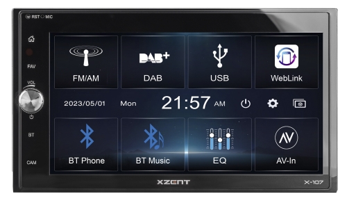 XZENT X-107  2-Din 6.75 Infotainer DAB und Weblink Cast