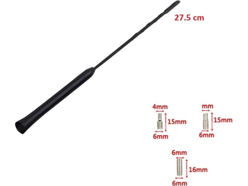 Ersatzantennenstab 27.5 cm, 3 Gewinde, M4/M5/M6