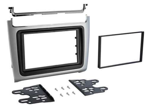2-DIN Radioblende VW Polo 04/2014-07/2017 silber