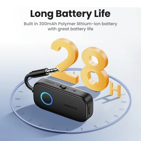UGREEN Bluetooth 5.2 Sender Klinke Bluetooth Adapter für Zwei Airpods 2 in 1
