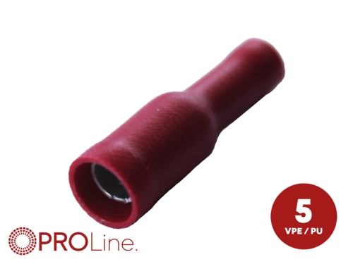 Rundsteckhülse 0,5mm²-1,5mm² / 3,9mm Rot