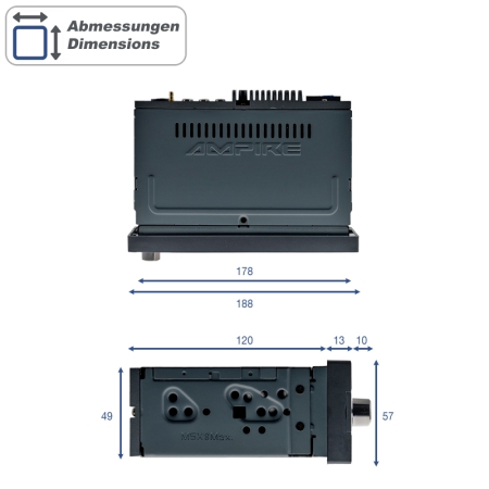 Smartphone 1DIN Radio, 6.38 zoll Display,DAB+, Wireless Apple CarPlay - Android