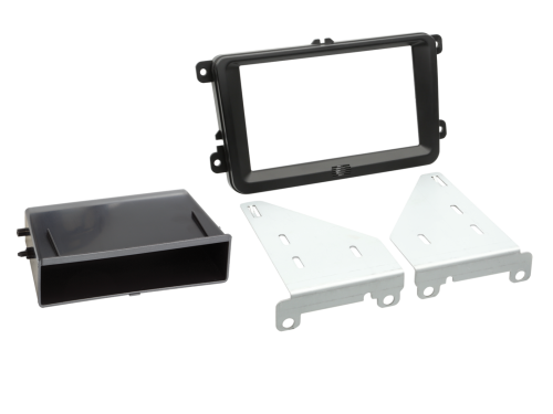 2-DIN Kit mit Fach Skoda/VW schwarz 40Pin/52Pin i-dapter