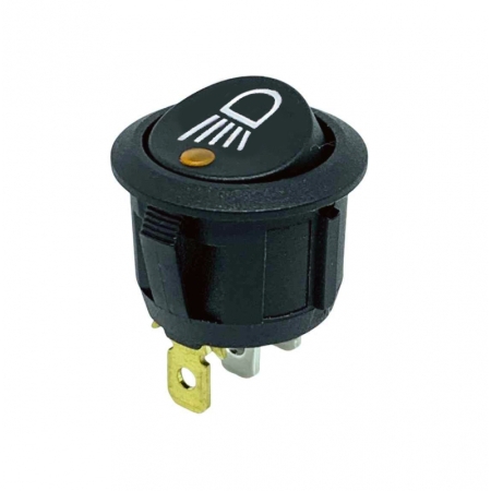 Licht-Schalter, 1xE/A, orange/gelbe LED (12-24 Volt DC)