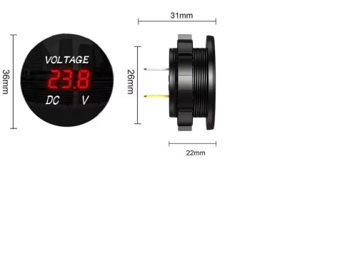 DC 5V-48V LED Spannungs-Voltmeter mit Touch ON/OFF für Auto/Boot/Marine