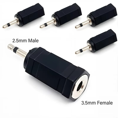 Audio-Adapter: 2,5mm Mono-Klinkenstecker auf 3,5mm Klinkenbuchse (Silber)