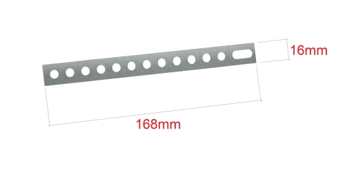 Lochstreifen t=0,8mm verzinkt Länge: 168 mm Breite:16mm