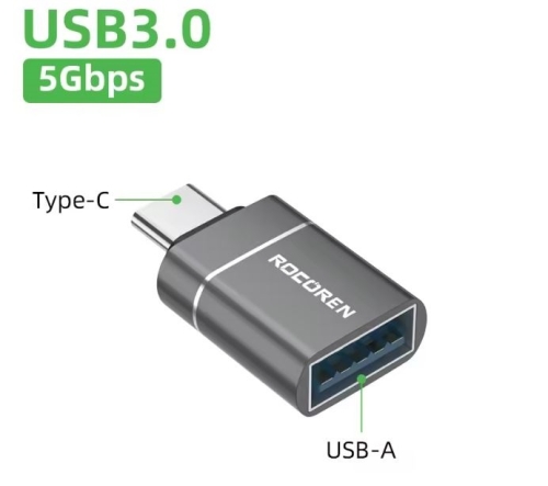 USB 3.1 Adapter USB-C Stecker - USB-A Buchse, OTG, schwarz