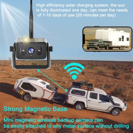 Solar-Rückfahrkamera – Kabellos, Magnetisch & Smart