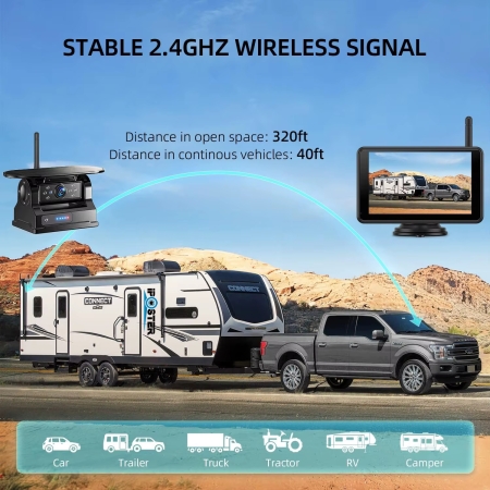 Kabelloses Full-HD 5-Monitor - Set mit 2 Solar-Magnetkameras