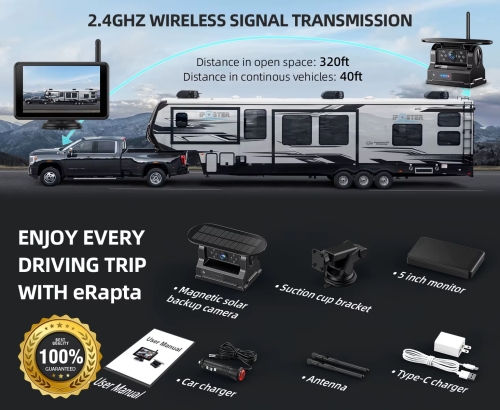 Kabelloses Full-HD 5-Monitor - Set mit 2 Solar-Magnetkameras