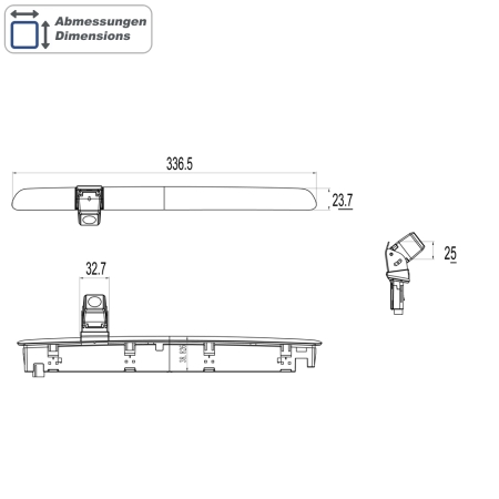 Kamera (CVBS), für Volkswagen T6/T6.1 mit Heckklappe