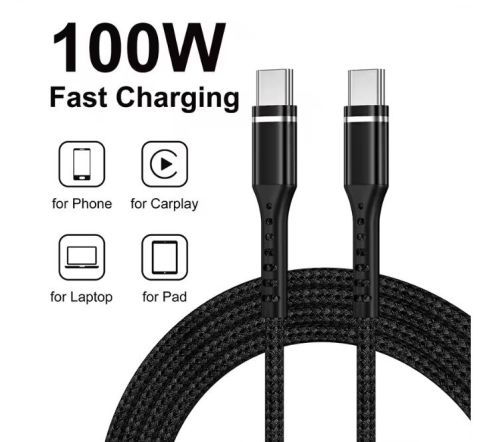 USB-C auf USB-C Kabel, 100 Watt, 1meter schwarz
