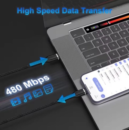 USB-C auf USB-C Kabel, 100 Watt, 1meter schwarz