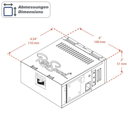 RETROSOUND Radiomodul (UKW/DAB+/BT/USB/APP) inklusive Einbaumaterial und Verkabe