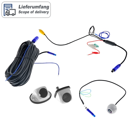 Multimount-Rückfahrkamera (AHD 1080P 25F) 150°, 8m Kabel, weiß
