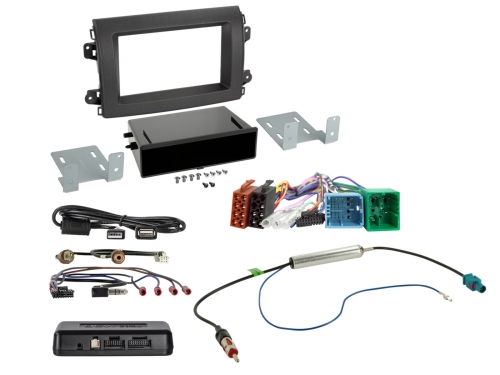 2-DIN Kit mit Fach Citroen/Fiat/Opel 12Pin/32Pin i-dapter