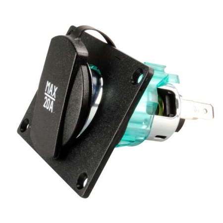 Hochleistungs-Einbausteckdose 12V/24V mit Klappdeckel – Max. 20A