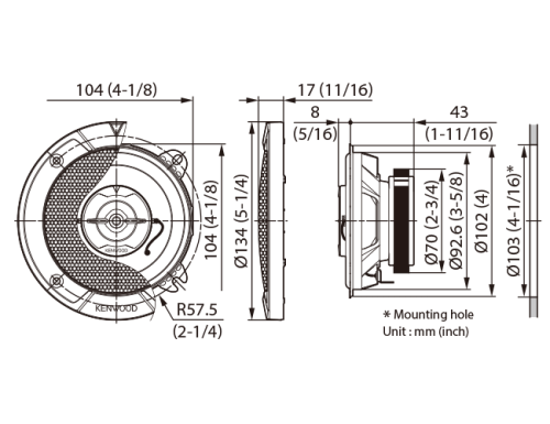 Kenwood KFC-S1067 10cm 2-way Coaxial