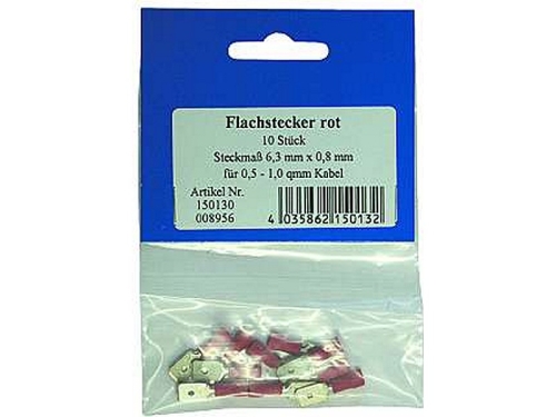 FLACHSTECKER FÜR KFZ,ROT STECKMAß 6,3X0,8MM