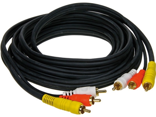 A/V Kabel 3 m / 3 Stecker rot-weiß-gelb