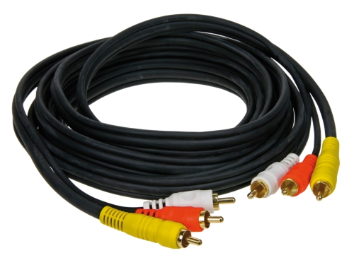 A/V Kabel 3 m / 3 Stecker rot-weiß-gelb