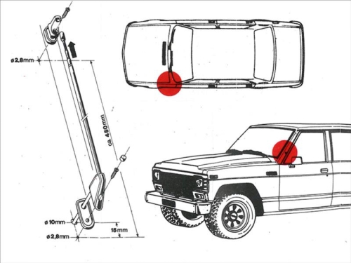 Holmantenne AM/FM OEM Mitsubishi / Nissan DIN chrom