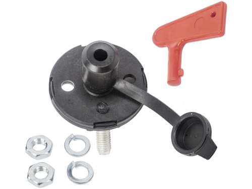 Batterietrennschalter 24 V/100 A, Einbaumaß Ø 22,5 mm, Schlüssel Kunststoff rot,